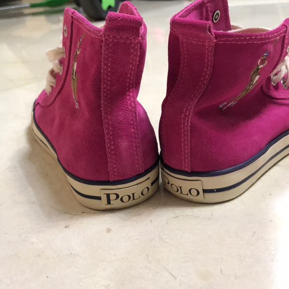 Girls Ralph Lauren suede sneakers - Picture 3 of 7